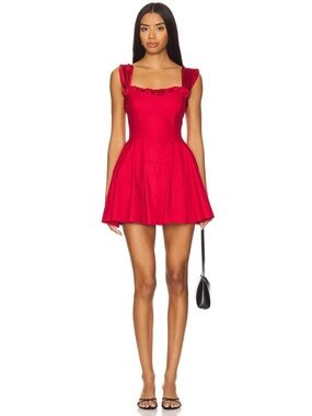 Free People Midnight Magic Mini Dress Red Dahlia Combo Medium